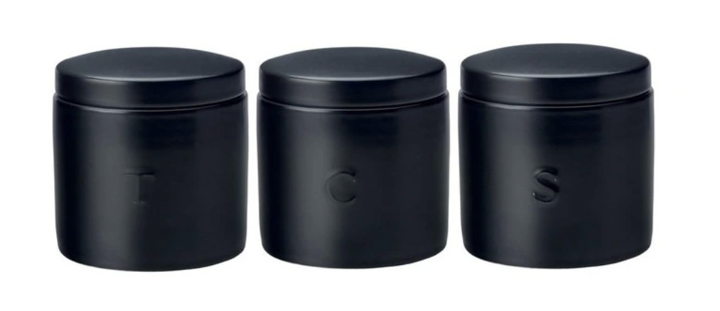 Maxwell & Williams  Epicurious Set Of 3 Canister Gift Boxed 600ml in Black